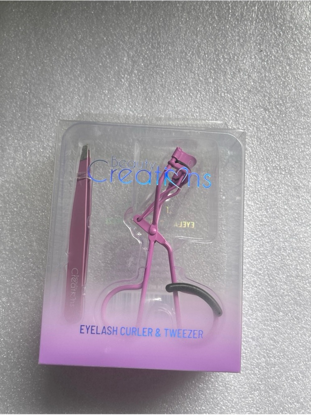 Beauty Creations Pink Eyelash Curler and Tweezer Set